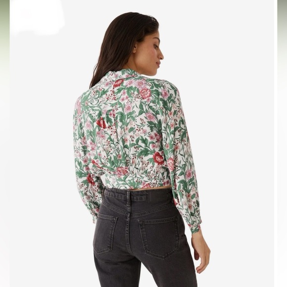 Frank & Oak Botanical Print Wrap Top - Picture 2 of 10